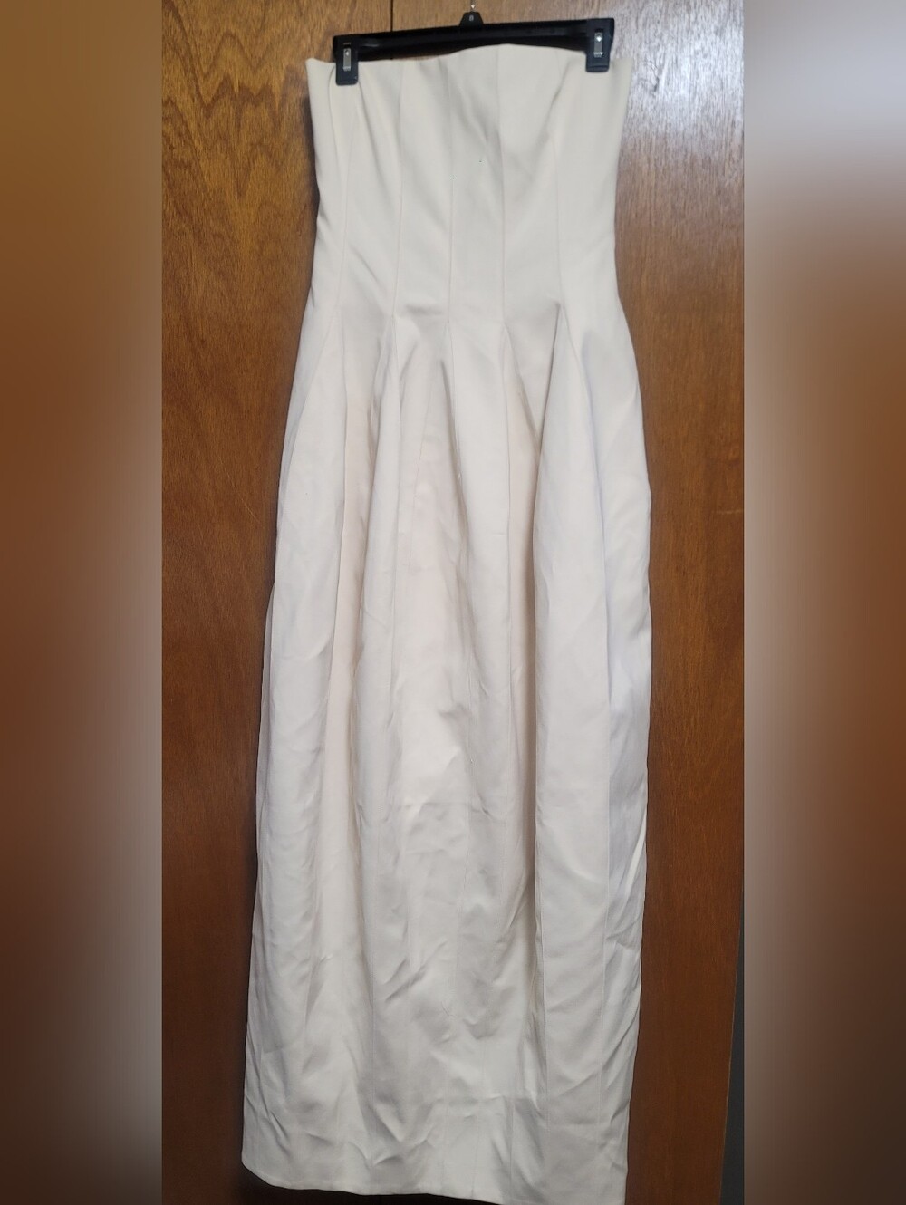 BCBGMaxAzria Solid Structured Strapless Cream Evening Gown Size 4